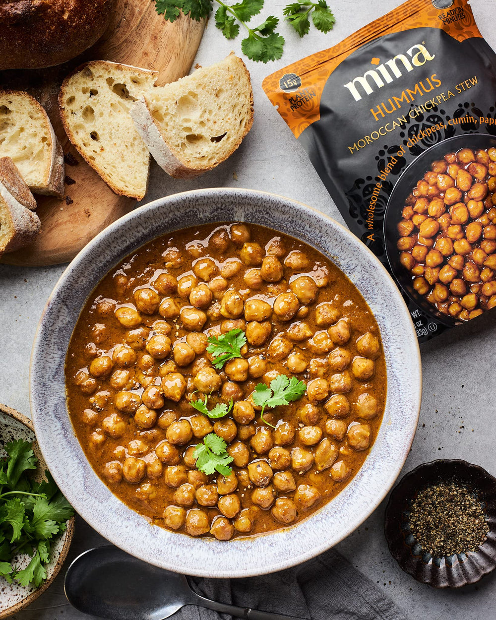 Mina Hummus Moroccan Chickpea Stew ingredients highlight vegan gluten-free appeal