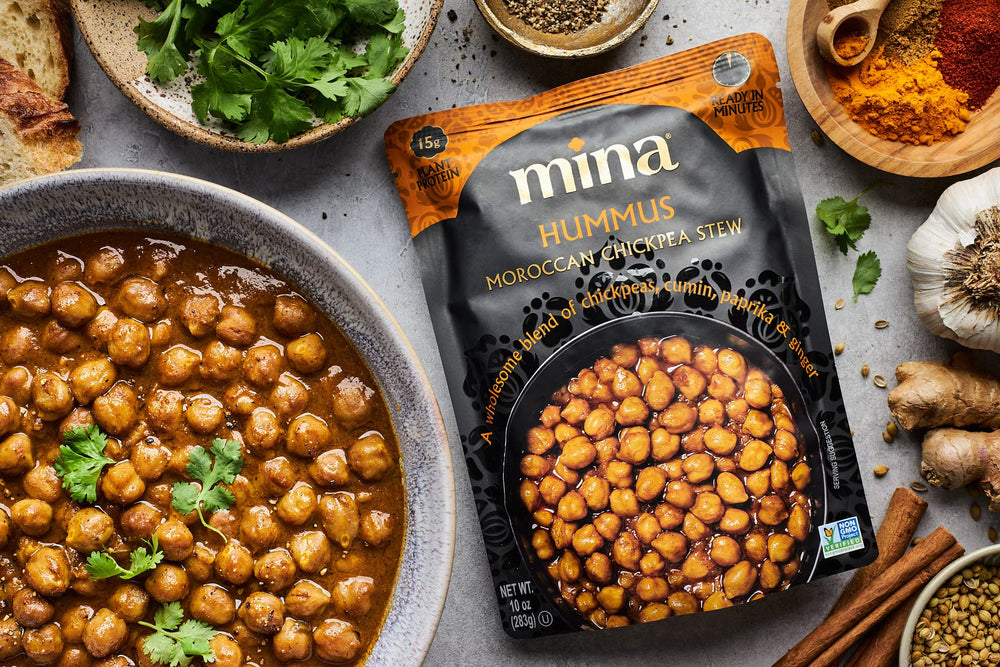 Mina Hummus Moroccan Chickpea Stew served in a bowl for effortless meals
