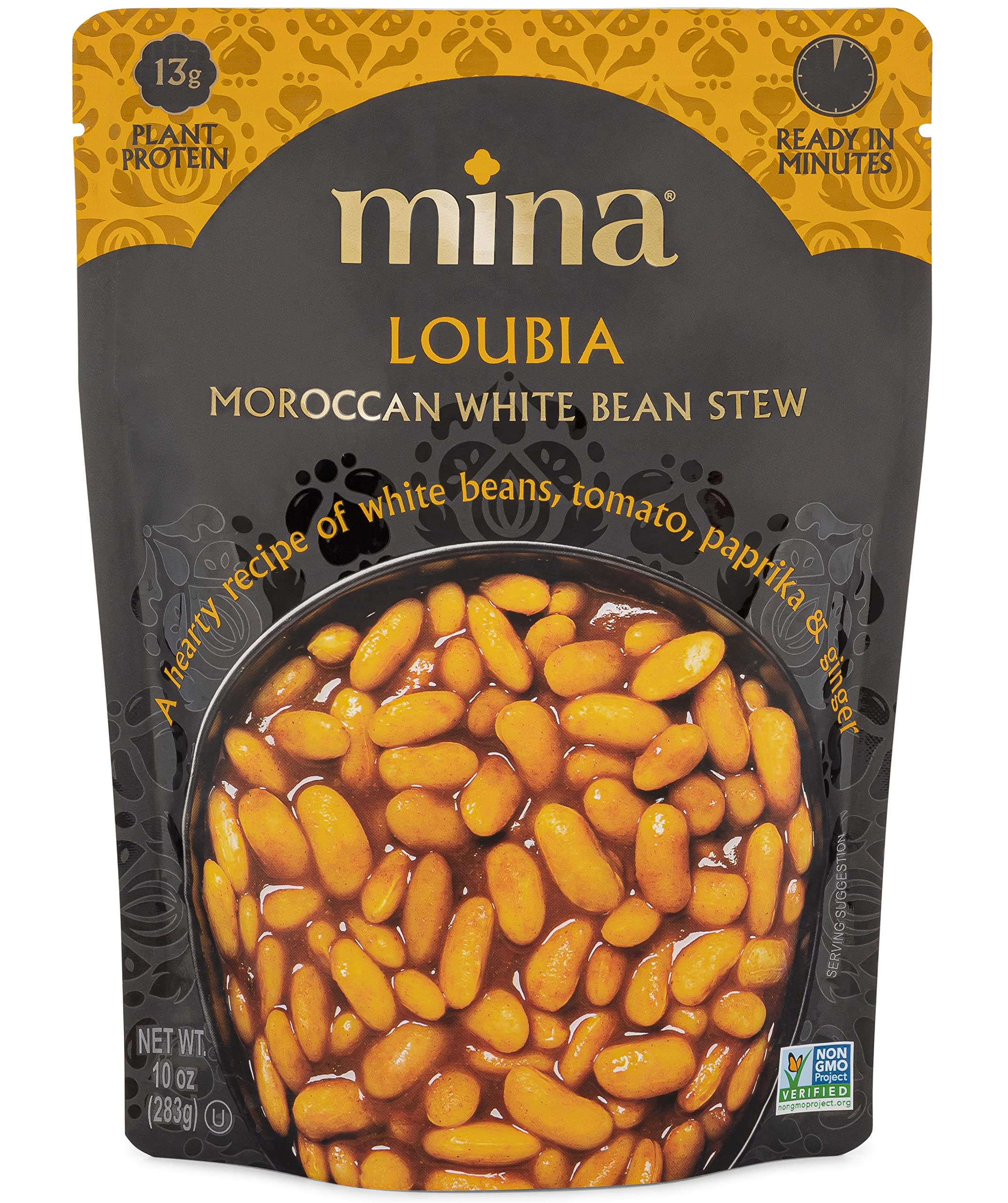 Mina Loubia Moroccan White Bean Stew pack for quick, flavorful meals.