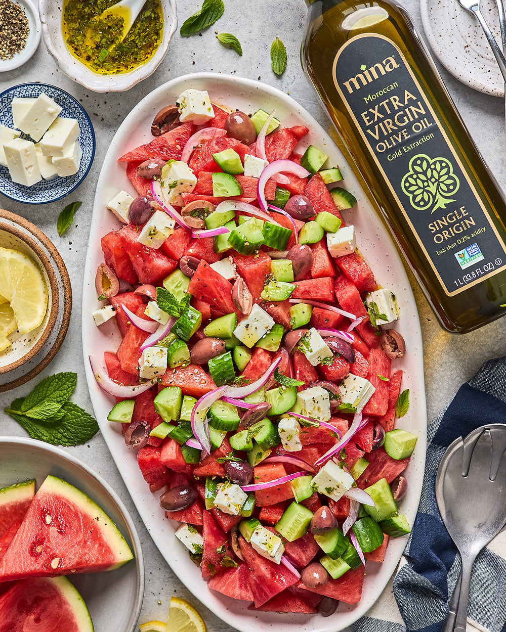 Mina Moroccan olive oil for dipping bread and tasting delight.