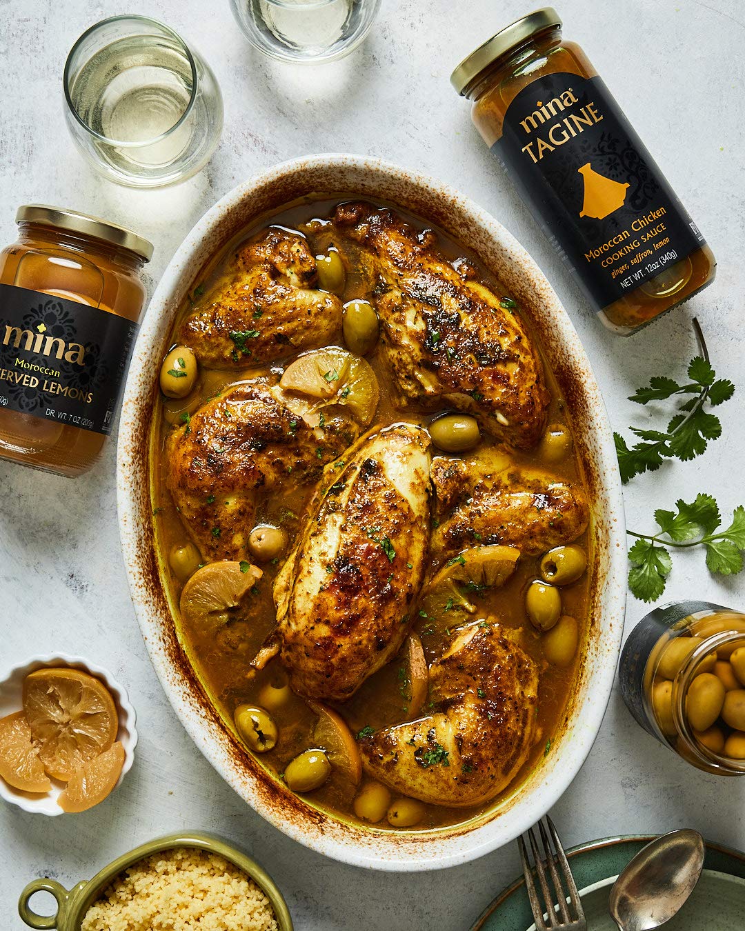Mina Tagine ginger saffron aroma close-up emphasizes rich spice notes.