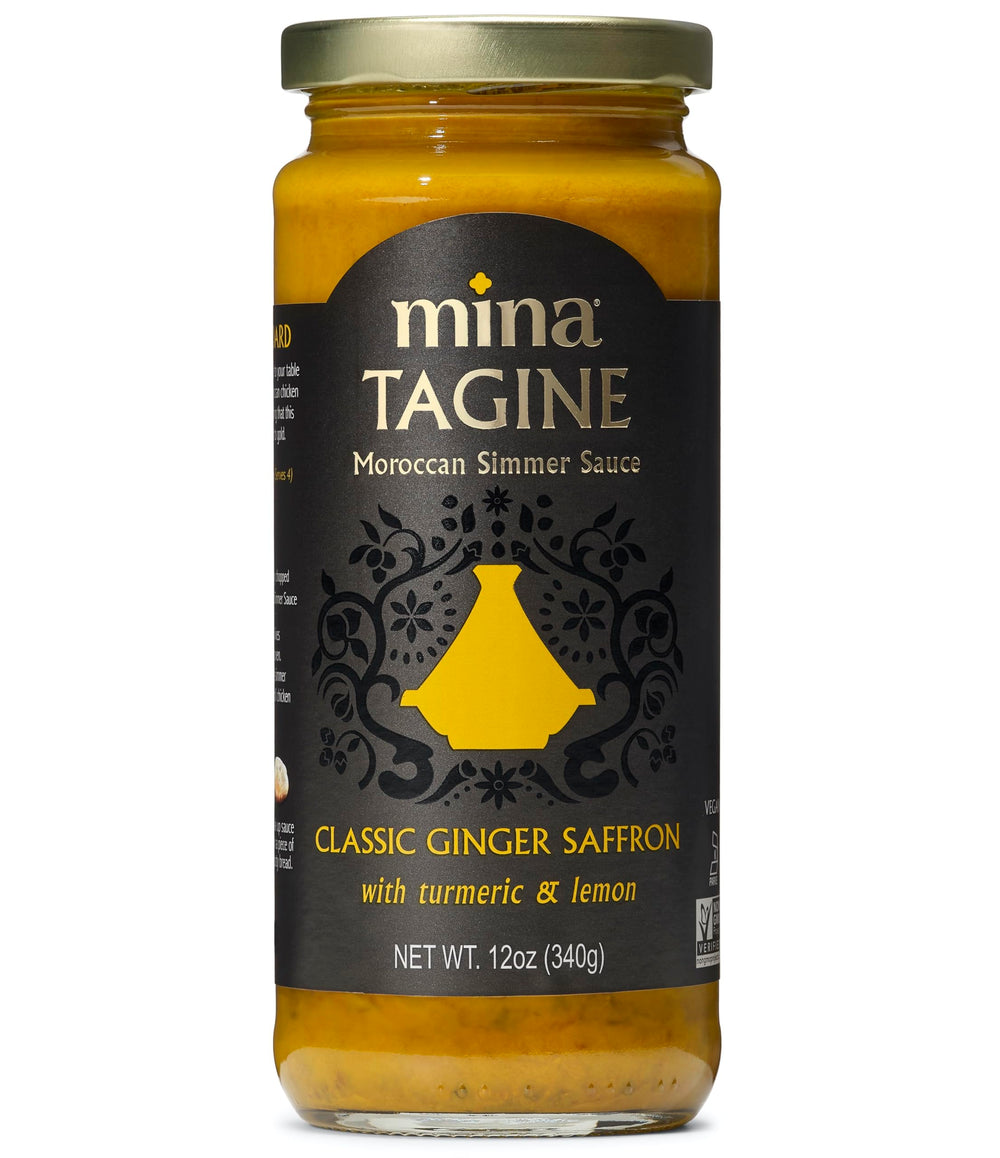Mina Tagine Moroccan Chicken Simmer Sauce bottle ready to elevate weeknight chicken.