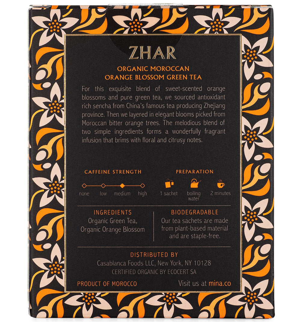 Mina Zhar biodegradable sachets in eco-friendly packaging