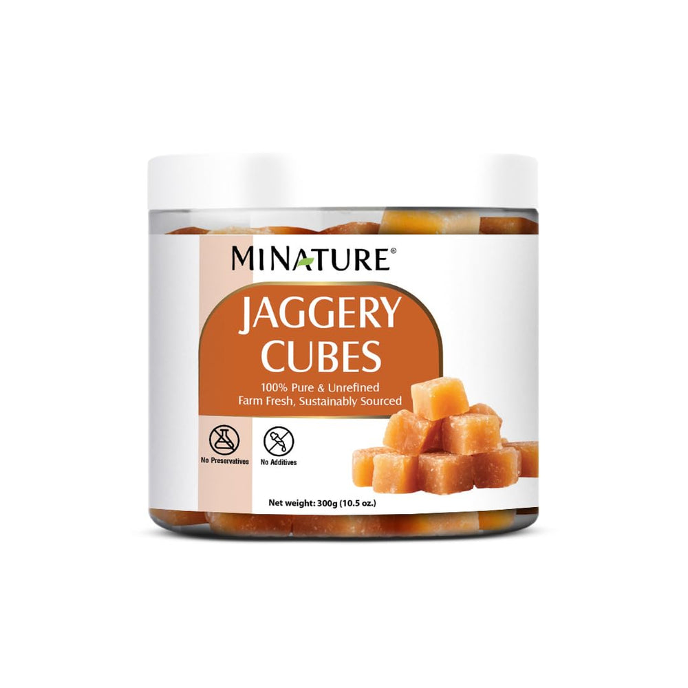 Minature mi nature jaggery cube close-up shows rich color and natural texture for authentic sweetness.