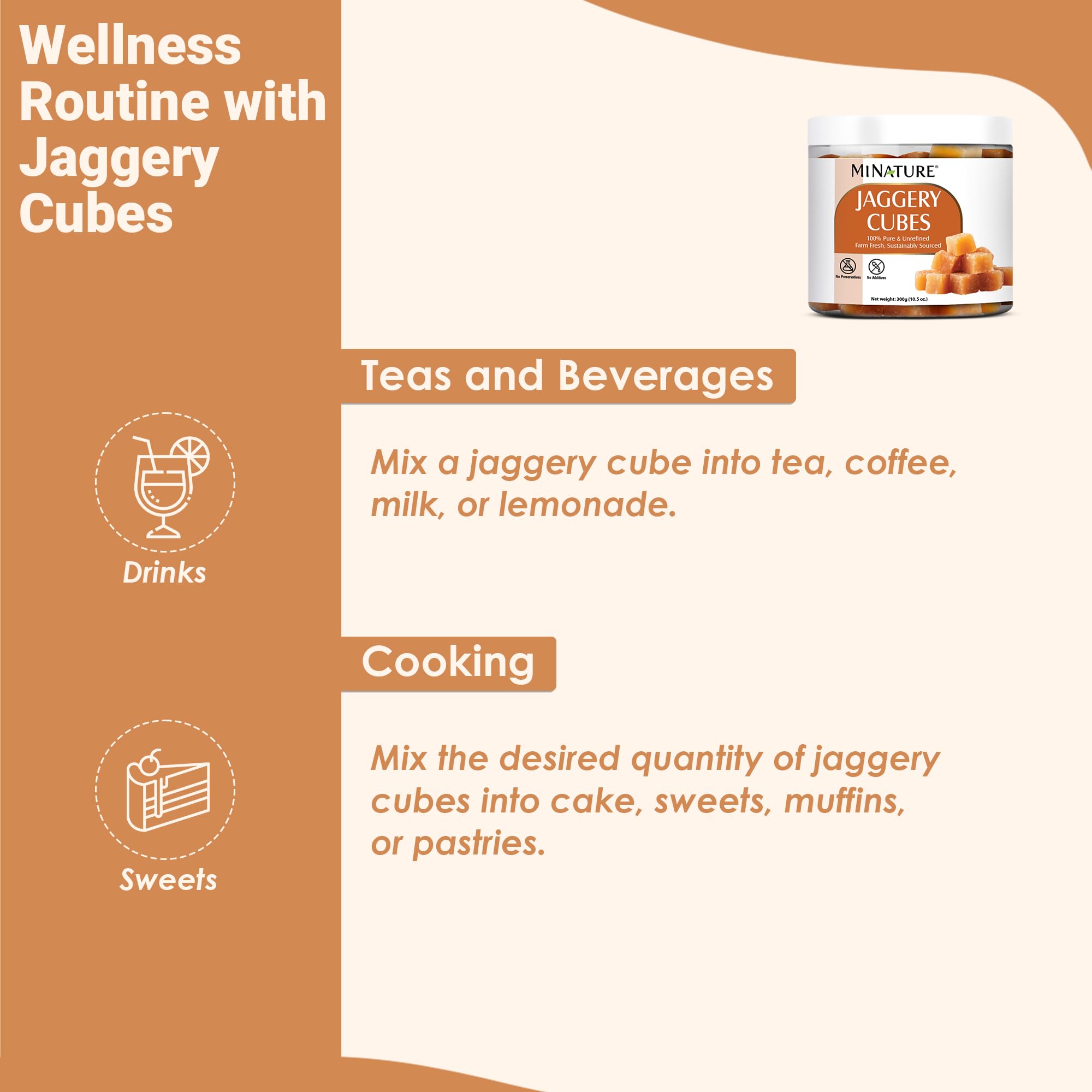 Minature mi nature jaggery cube in a kitchen scene highlighting authentic origin.