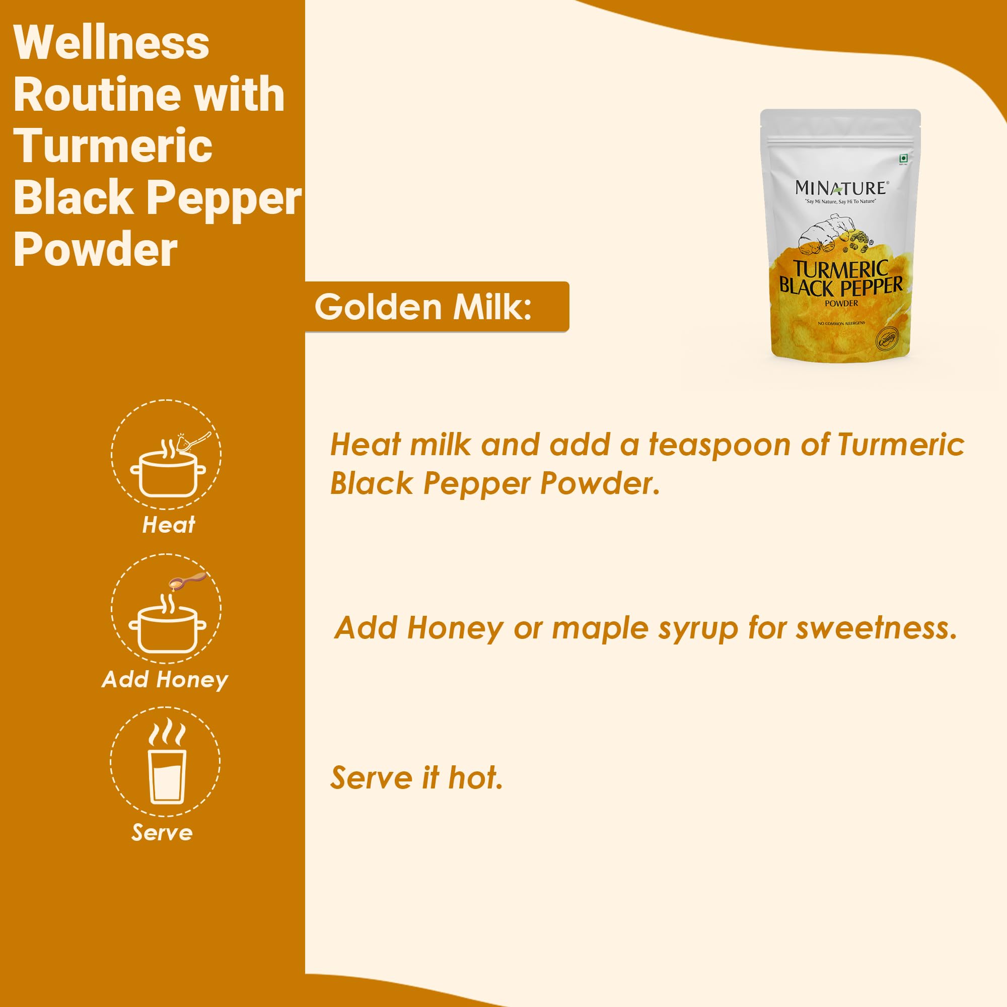 Minature turmeric golden milk served in a glass.