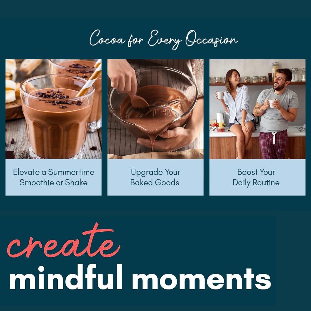 Ingredients: organic cocoa, organic cane sugar, sea salt in Mindful Nutrition mix.