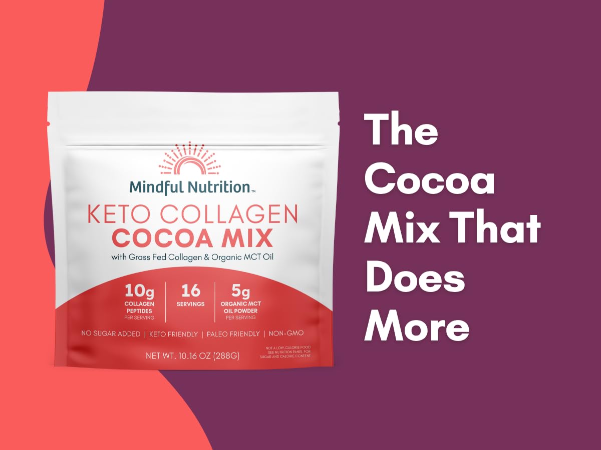 Mindful Nutrition hot cocoa cup with steam evokes cozy indulgence.