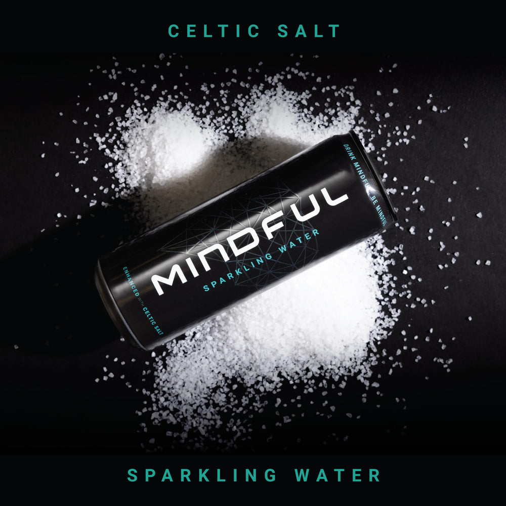 MINDFUL Sparkling Water fizz close-up captures crisp carbonation and smooth mouthfeel.