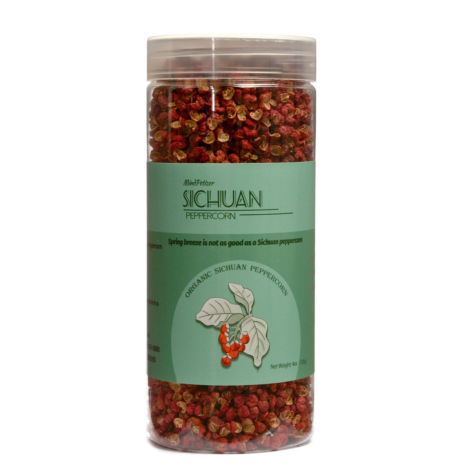 MindPetizer Sichuan peppercorns front view, premium organic whole peppercorns for authentic flavor