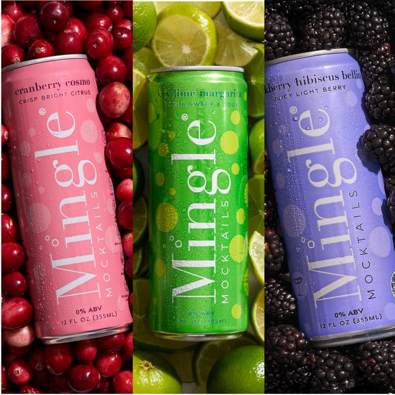 Mingle Mocktails fruit juices and botanicals highlight premium vegan-friendly ingredients.