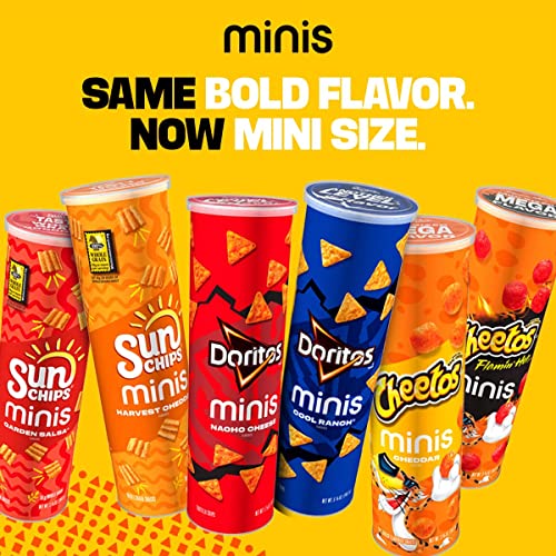 Minis Cheetos Cheddar snacks in hand highlight portable, bite-sized munching.