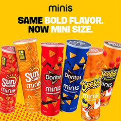 Minis Cheetos Cheddar snacks in hand highlight portable, bite-sized munching.