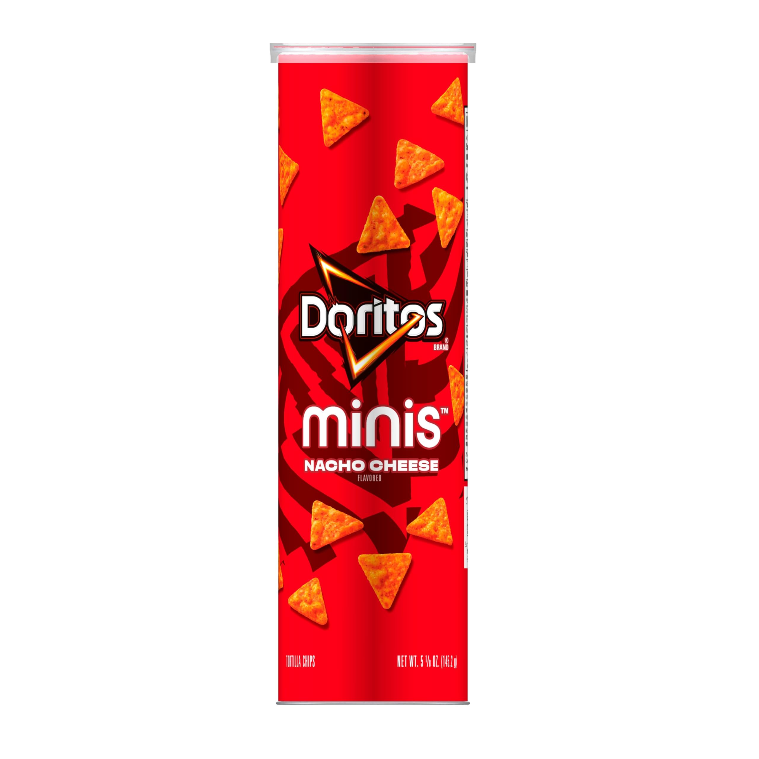 Minis Doritos Nacho Cheese canister for on-the-go snacking.