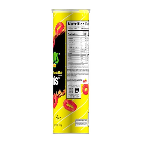 Minis Funyuns Flamin' Hot mini canister top view, resealing for freshness