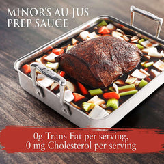 MINOR'S Au Jus Prep prime rib plate demonstrates restaurant-quality jus at home