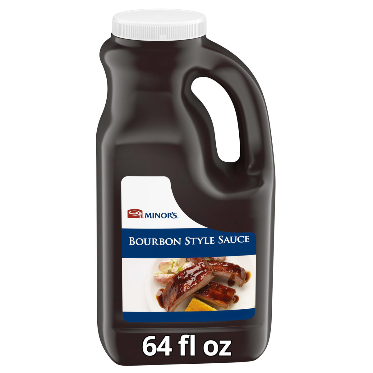 MINOR'S Bourbon Style Sauce bottle for glazing meats and burgers.