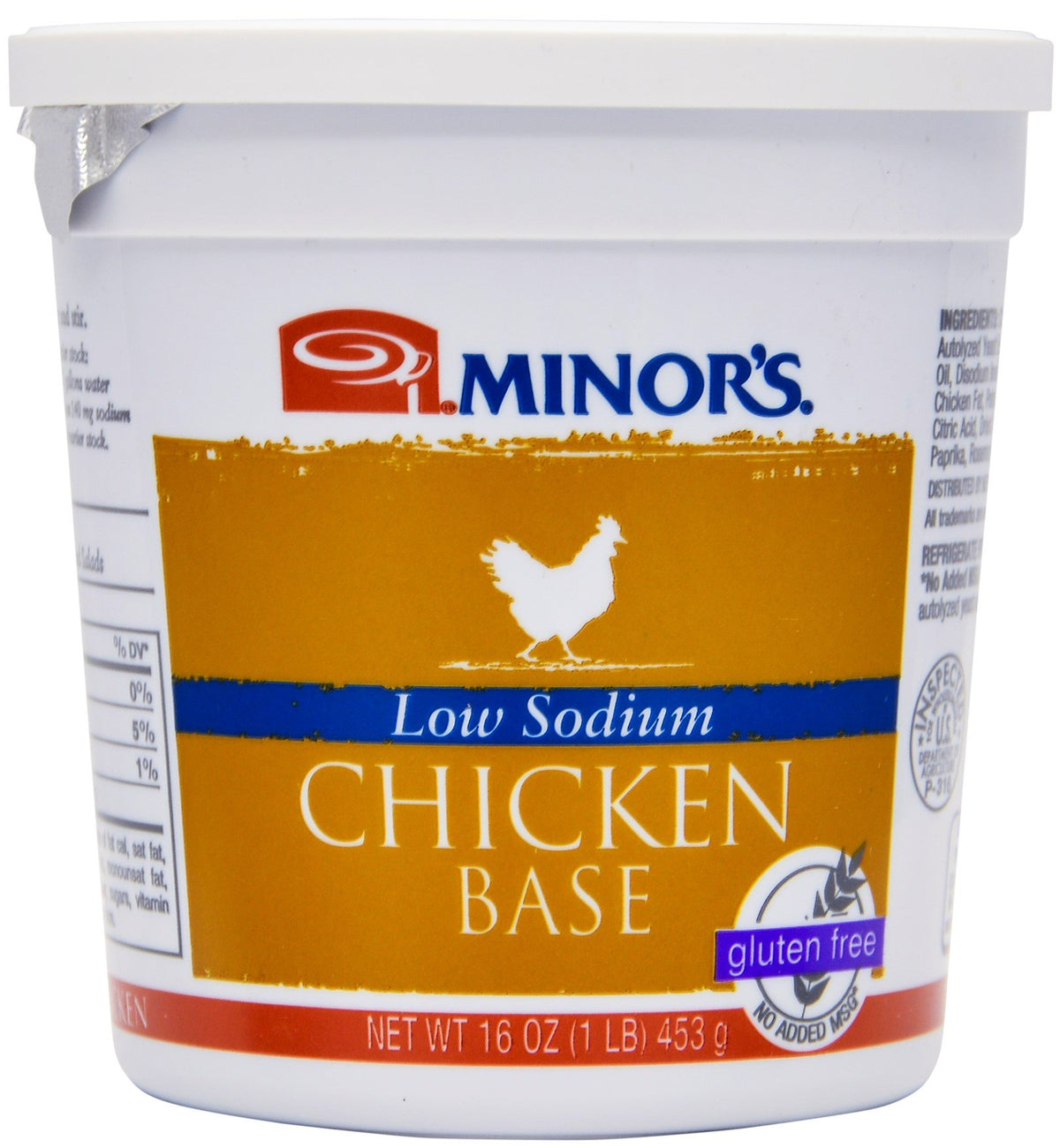MINOR'S Low Sodium Chicken Base 16oz jar adds depth without excess salt.