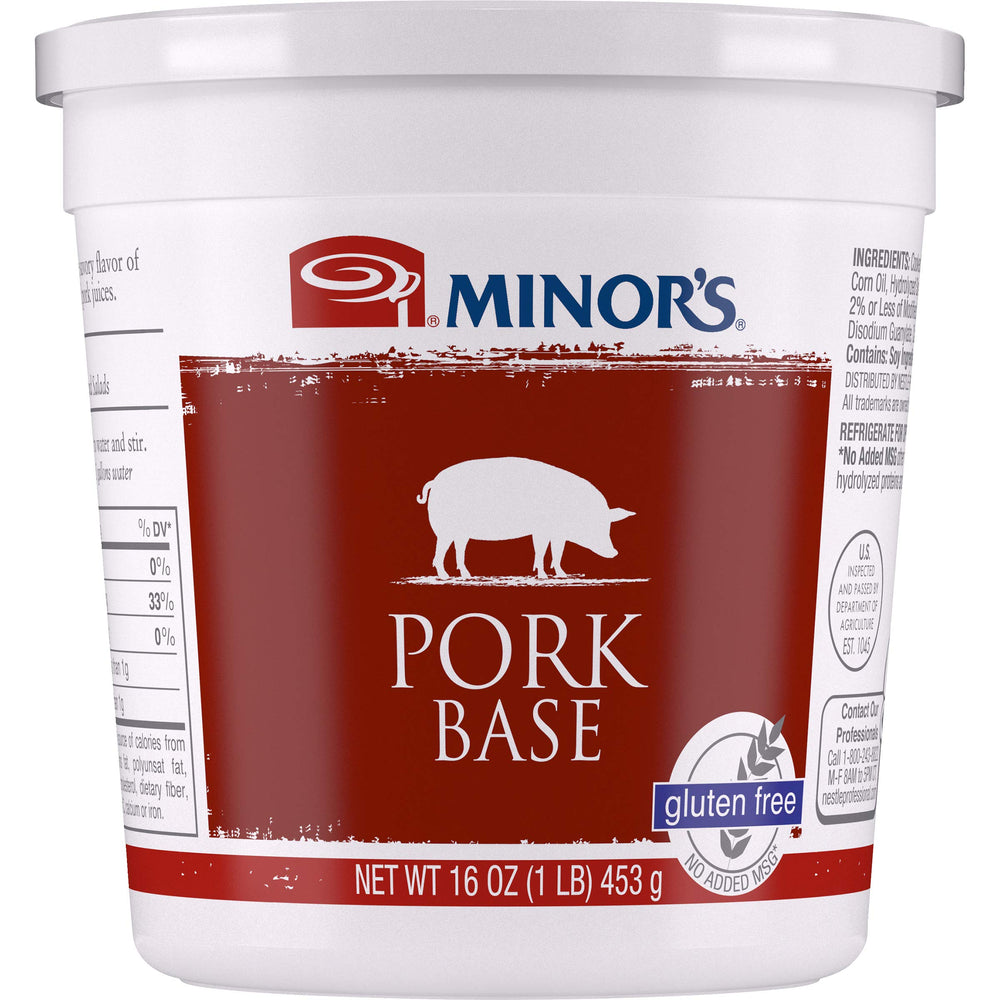 MINOR'S Pork Base bottle pour showcasing rich aroma ideal for soups and entrees