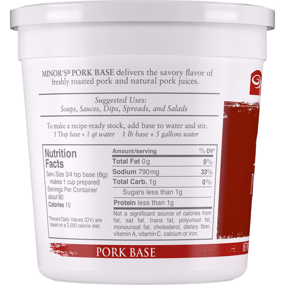 MINOR'S Pork Base ingredients close-up highlighting fresh meat and natural juices for authentic flavor