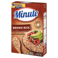 Minute Brown Rice box microwave-ready for quick meals.
