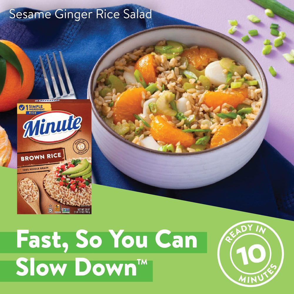Minute Brown Rice with chicken broth flavor boosts savory meals.