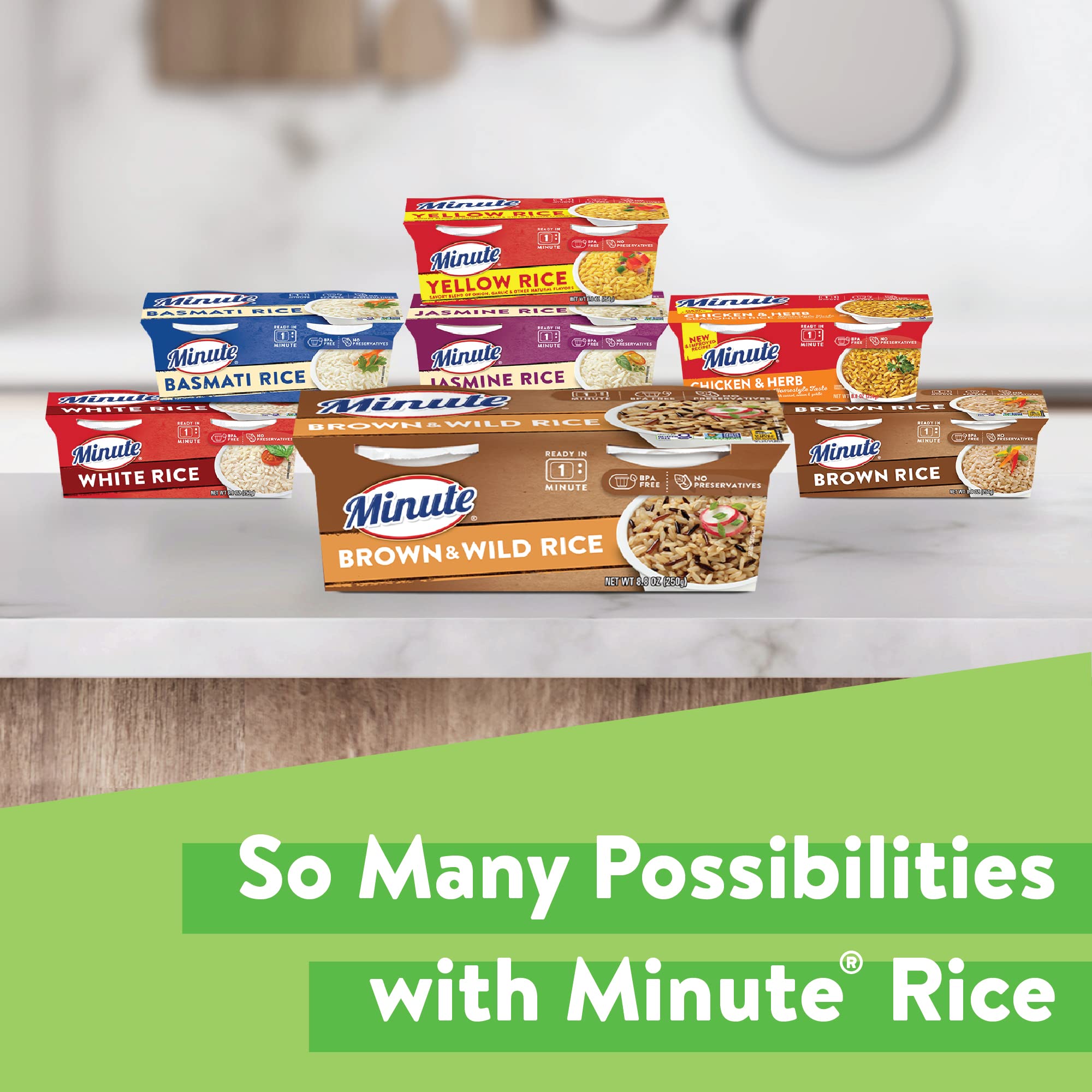 Minute Ready-to-Serve pack of eight for convenient meal planning.
