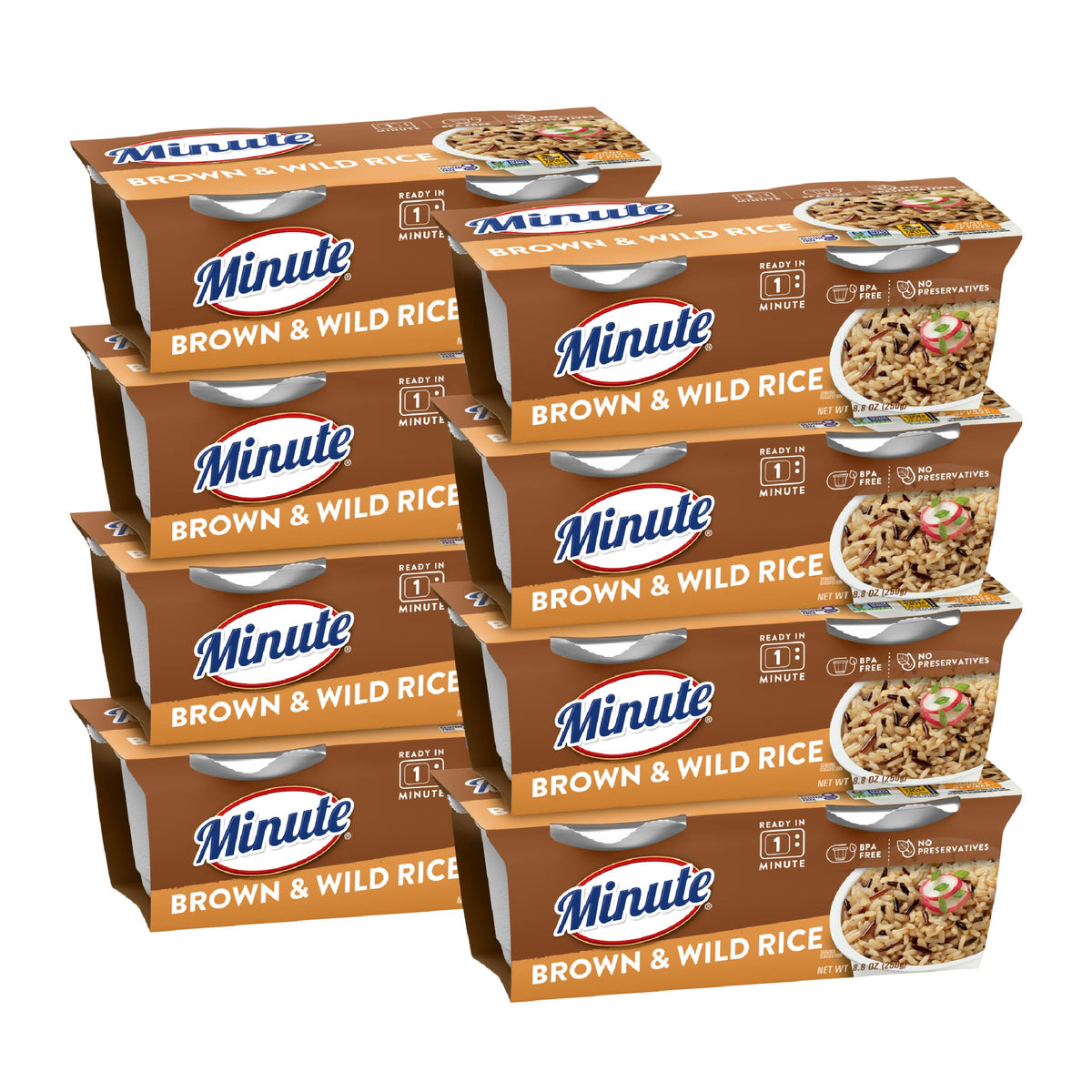 Minute Ready-to-Serve rice cups on display, ideal for quick meals.