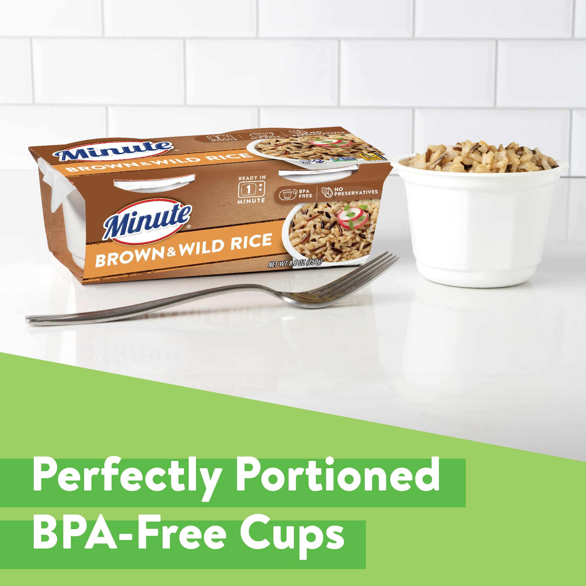 Minute Ready-to-Serve cup shown with veggies for a quick side.