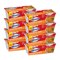 Minute Ready-to-Serve chicken herb rice cup front view, ideal for quick office lunches