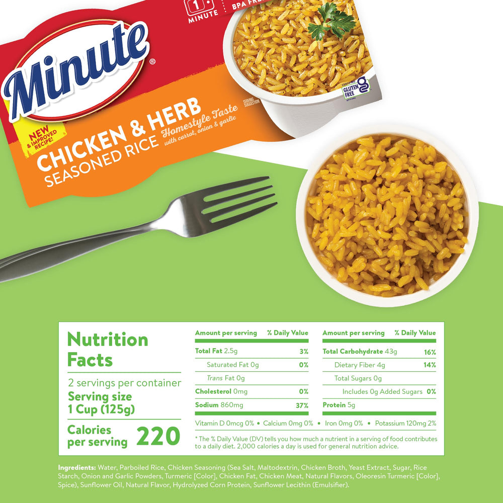 Minute Ready-to-Serve chicken herb rice cup in microwave, ready in one minute