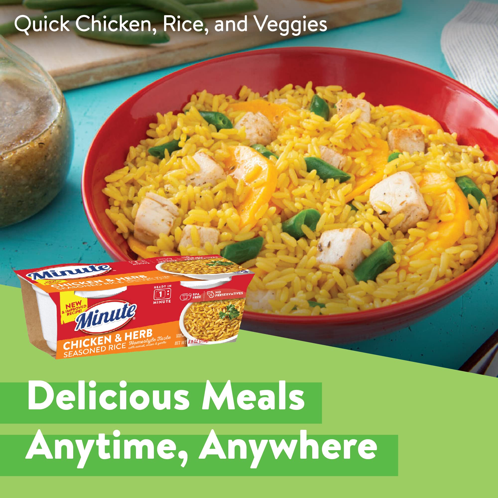 Minute Ready-to-Serve rice cup eaten directly from the cup for easy cleanup