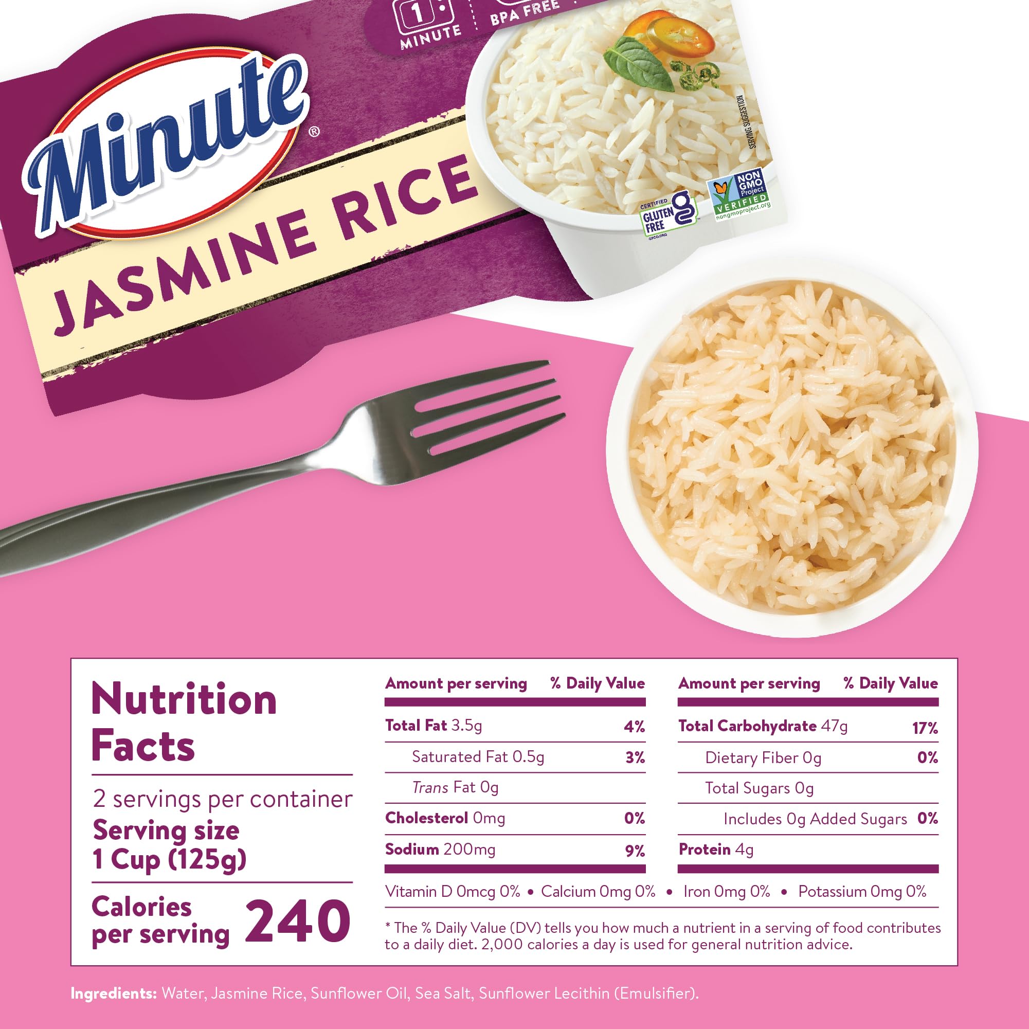 Minute Jasmine Rice cups in microwave, ready in one minute