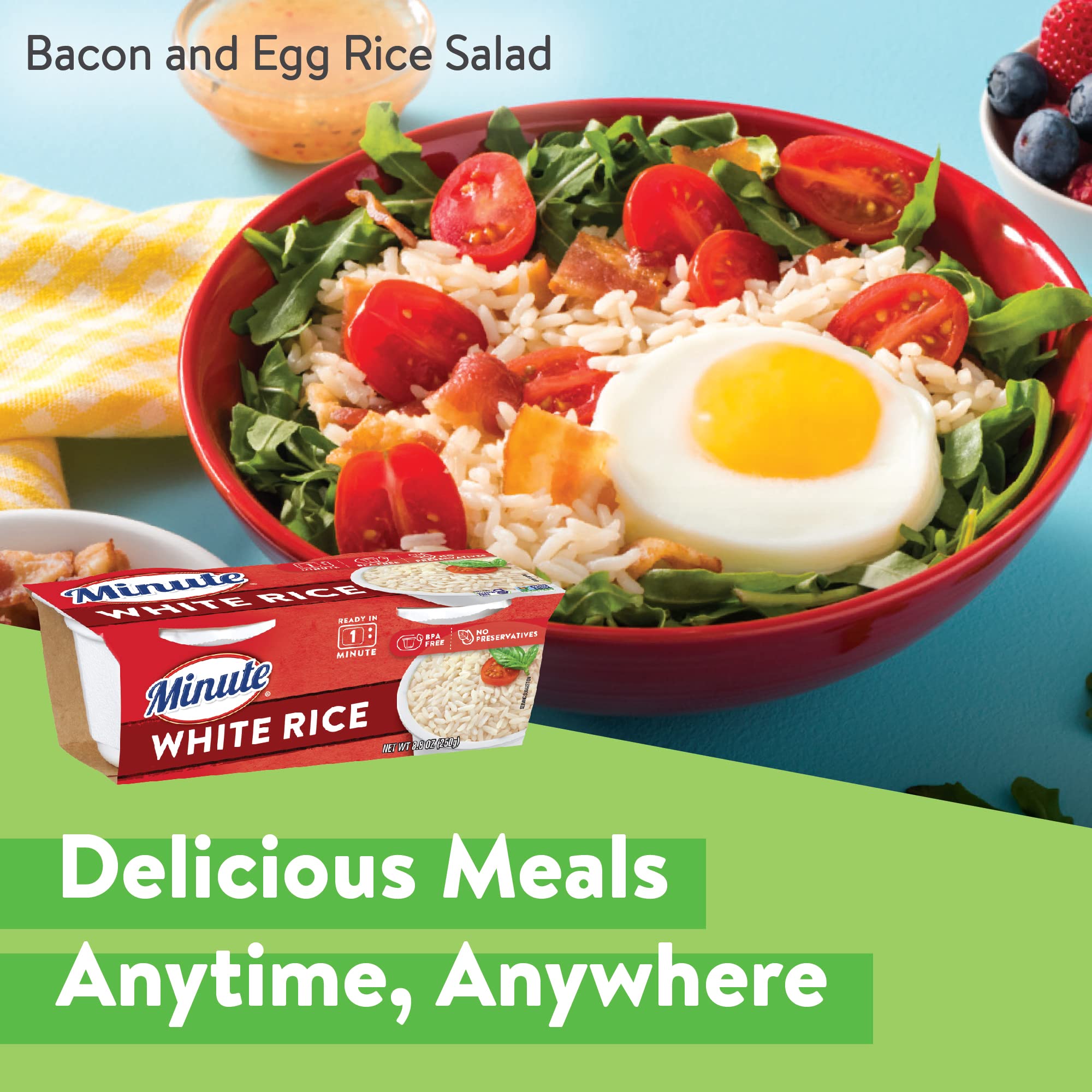Non-GMO Project Verified badge on Minute rice cups for a healthier choice.