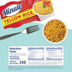 Minute yellow rice cup paired with egg and veggies for a quick meal