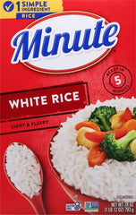 Minute White Rice bowl steaming with light, fluffy grains