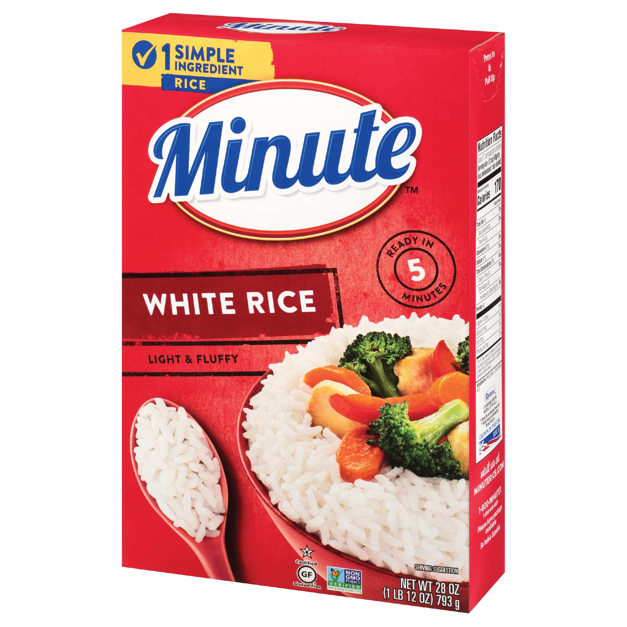 Minute White Rice box front for quick, everyday meals