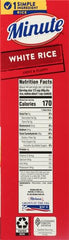 Minute White Rice microwave-cook method shows fast five-minute prep.