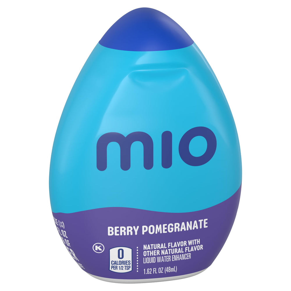 Glass of water with MiO Berry Pomegranate for a tasty daily pick me up