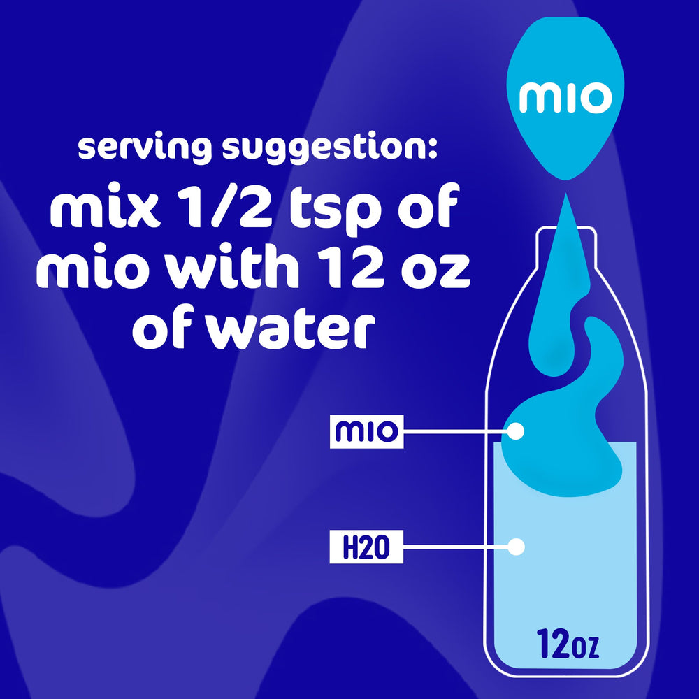 MiO bottle squeeze demonstrates 8 oz of flavor per use.