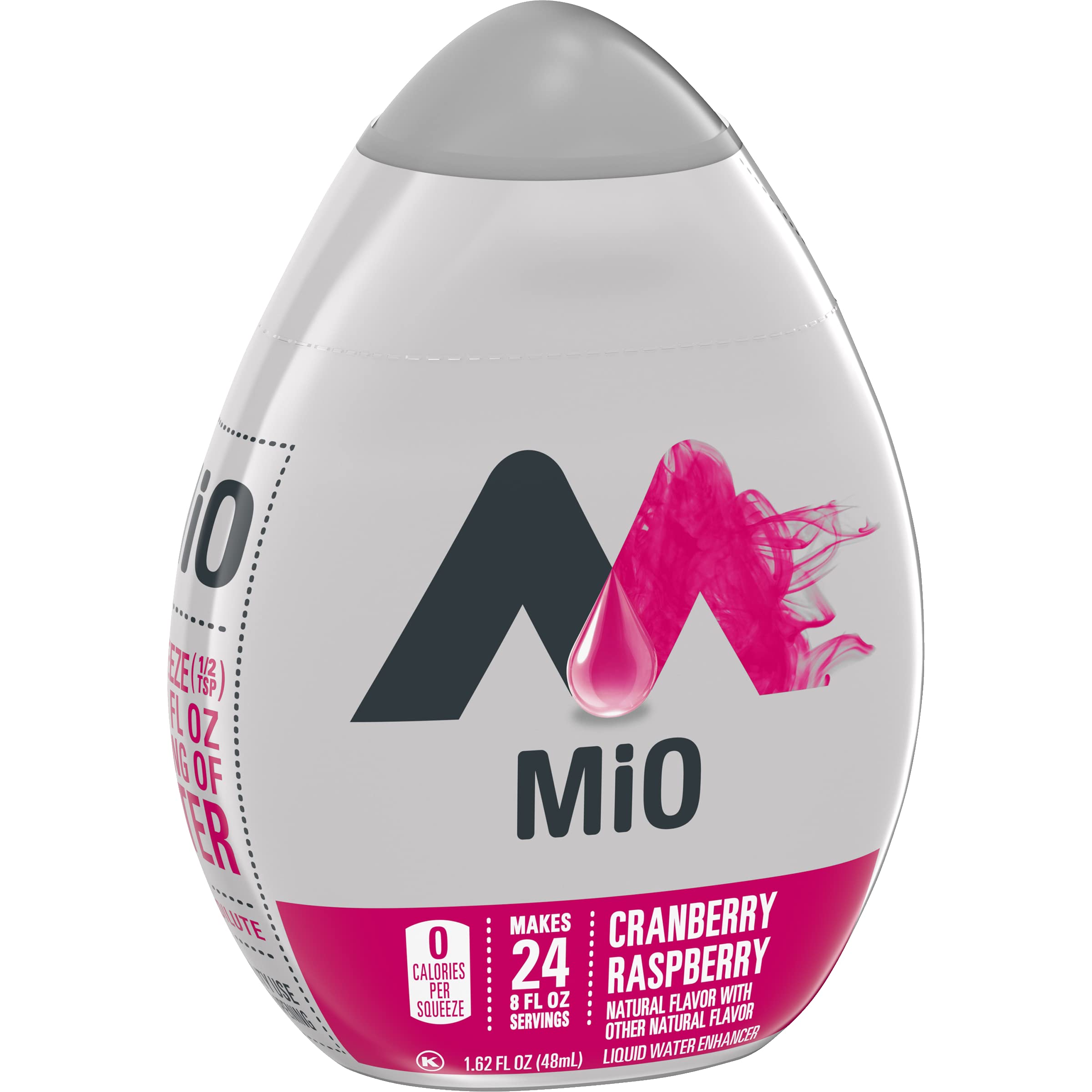Mio Cranberry Raspberry bottle label highlighting natural flavors