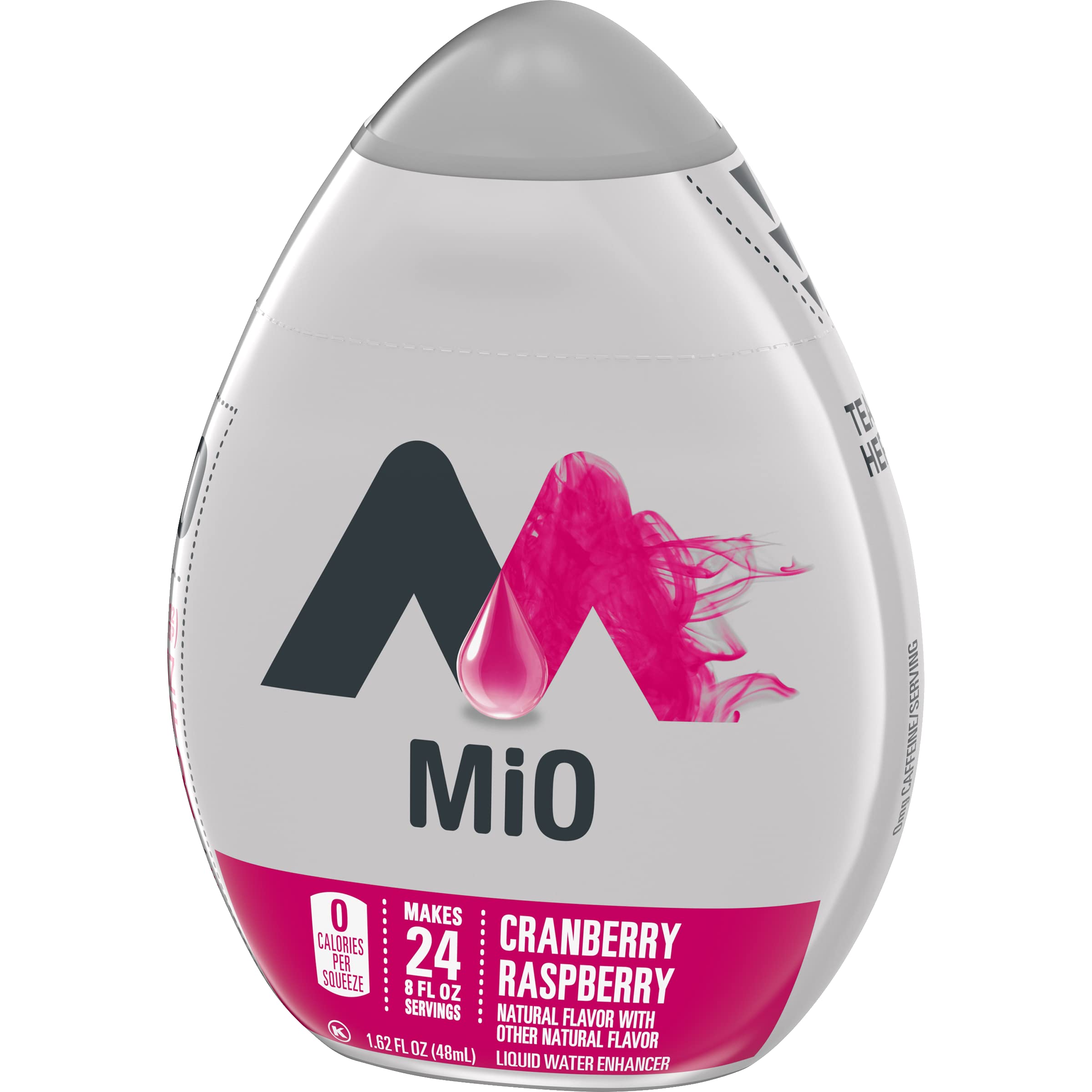 Compact Mio Cranberry Raspberry bottle fits in purse or gym bag