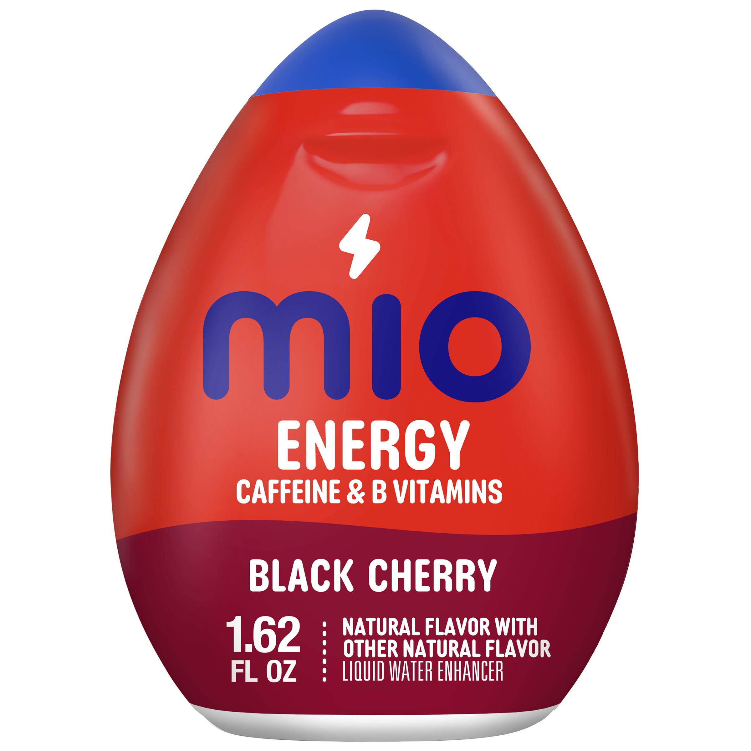 Mio Energy Black Cherry bottle shown for on-the-go hydration and caffeine boost