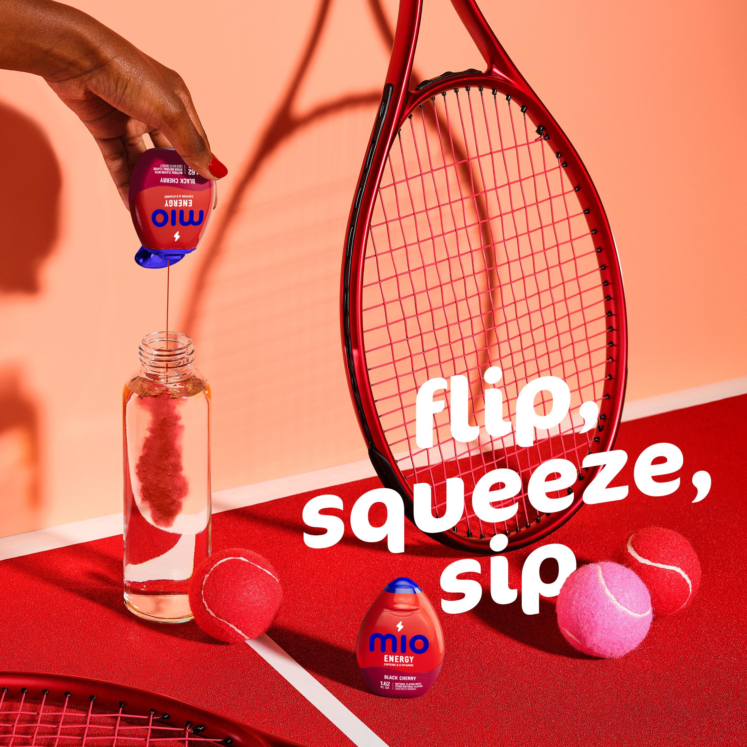 Glass with Mio Energy poured, offering a flavorful, sparkling hydration