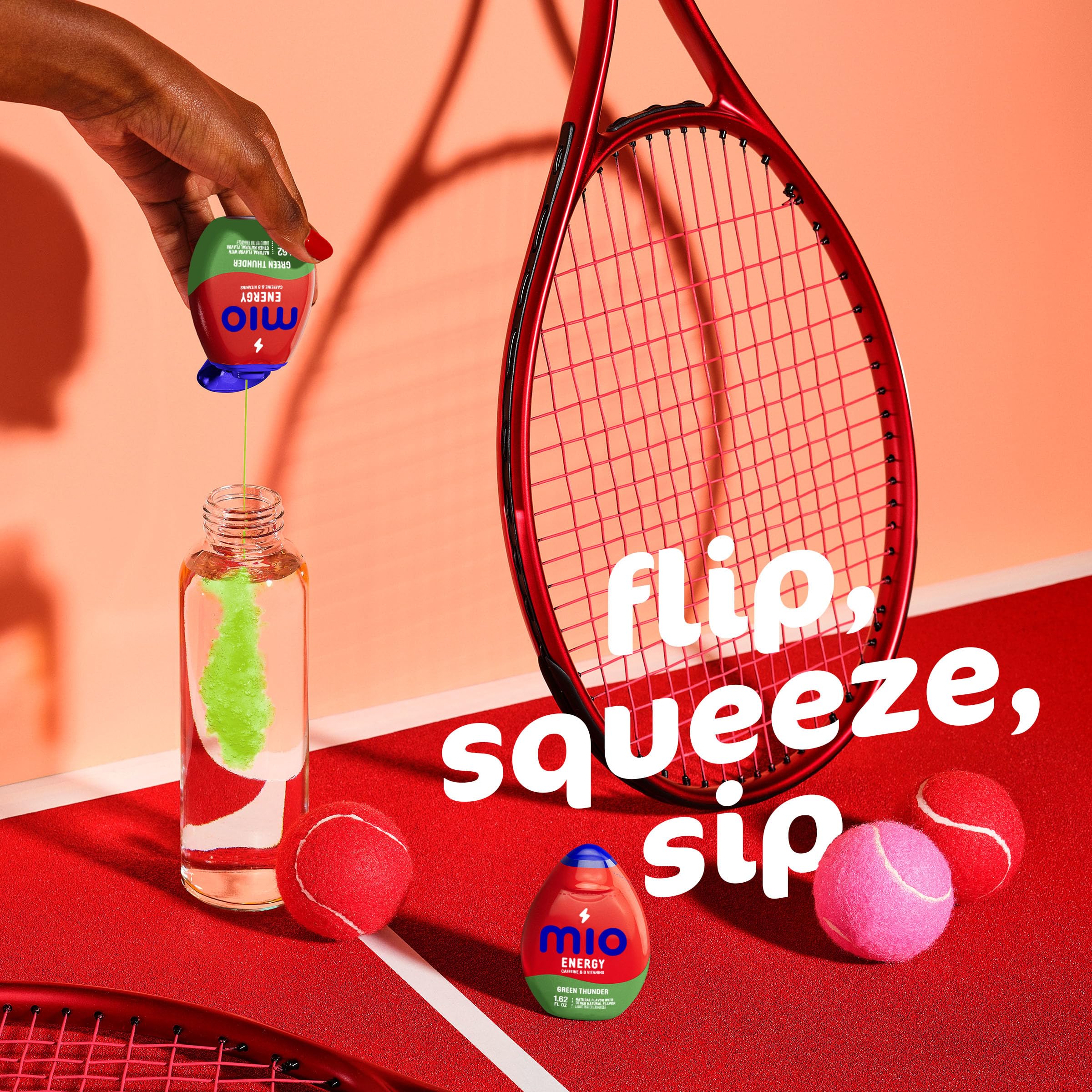 Illustration of natural flavors and caffeine in MiO product.