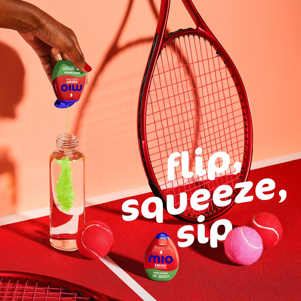 Illustration of natural flavors and caffeine in MiO product.
