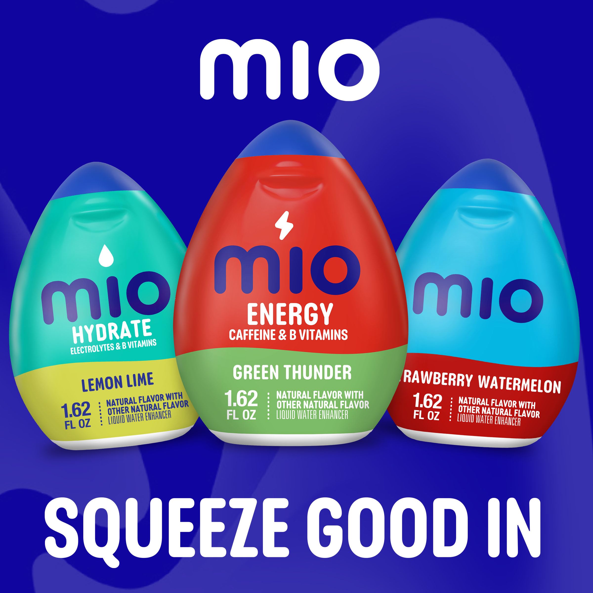 Travel size MiO bottle tucked in a bag.