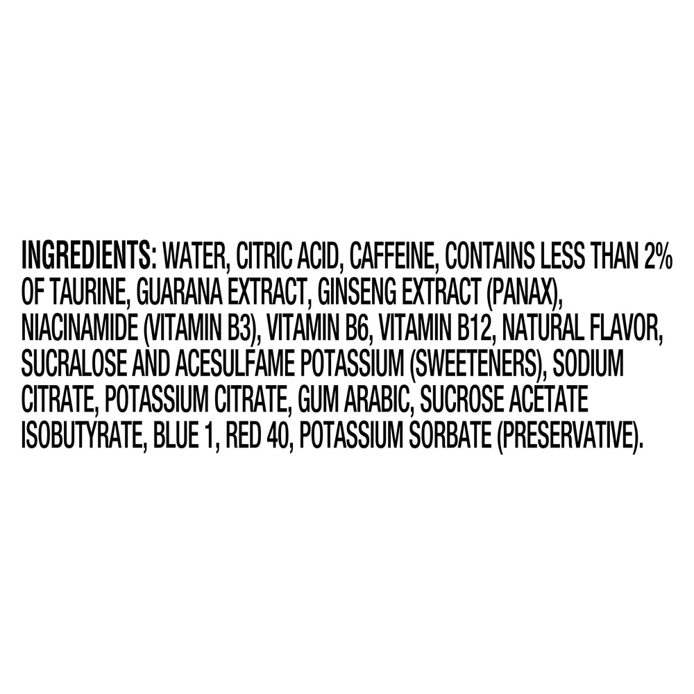 Mio Energy label close-up highlighting 90 mg caffeine per serving.