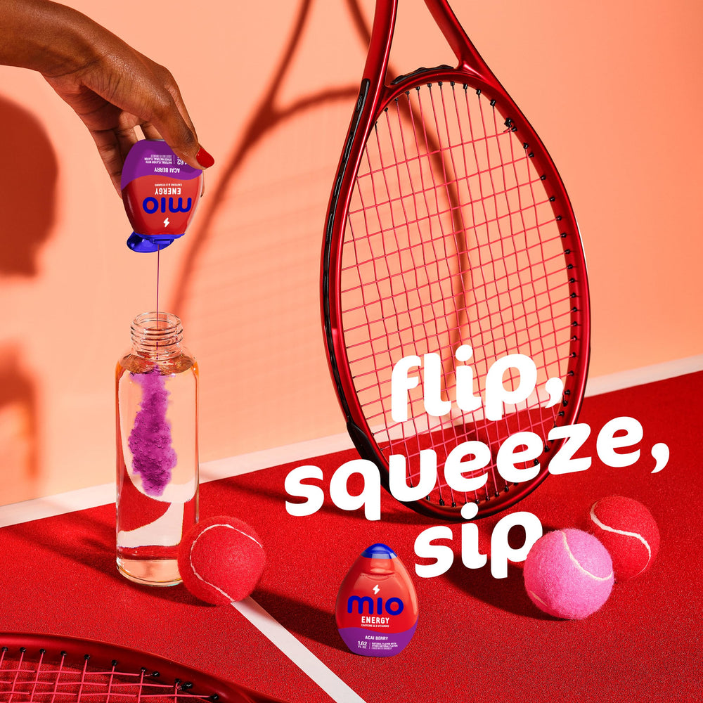 Mio Energy packaging and labels highlighting four flavors for easy selection