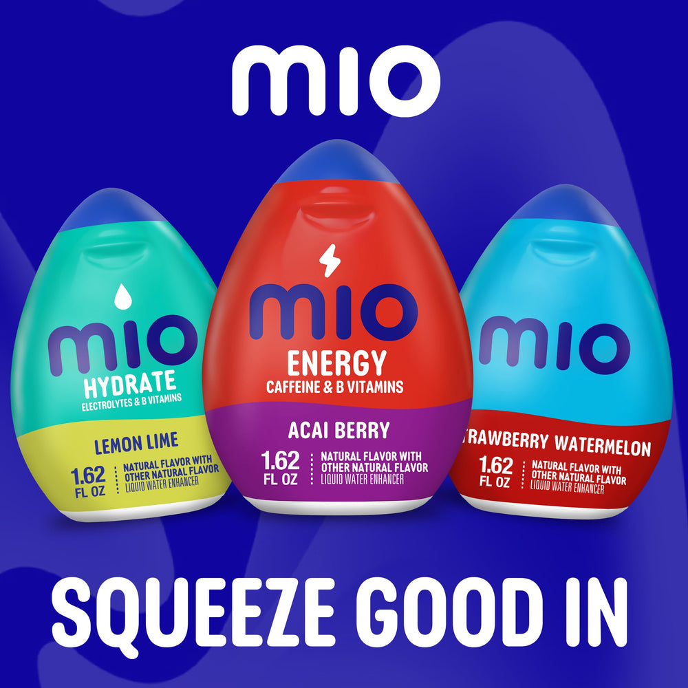 Mio Energy travel-ready bottle tucked in a bag for hydration on the move